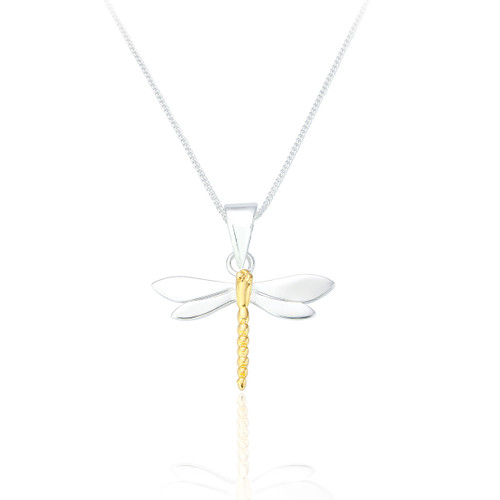 Davina Dragonfly Pendant - Gold