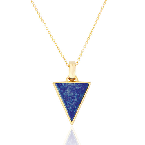 Liga Triangle Lapis Pendant & Chain - Gold