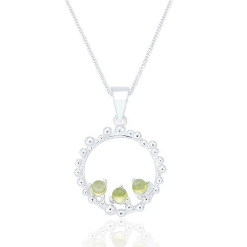Conni Peridot Pendant & Chain - Silver