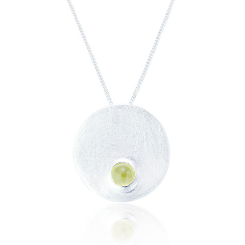 Dottie Peridot Pendant & Chain - Silver