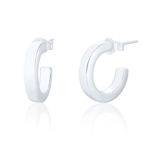 Reese Medium Chunky Hoops - Silver