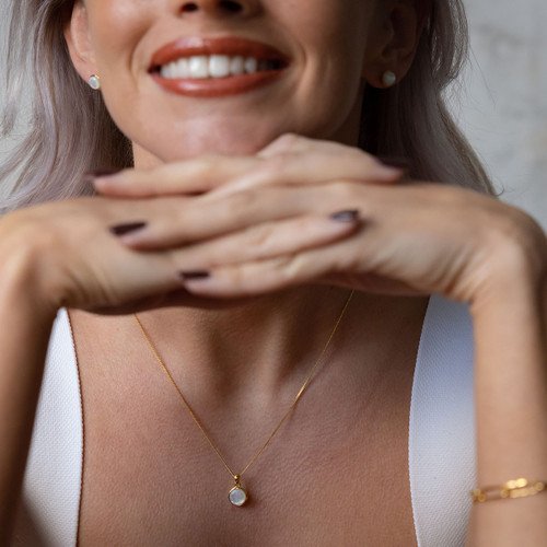 Jemima Pearl Stud Earrings - Gold