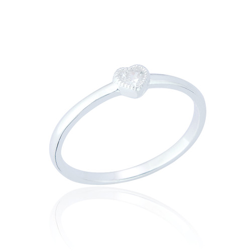 Mischa C.Z Heart Ring - Silver