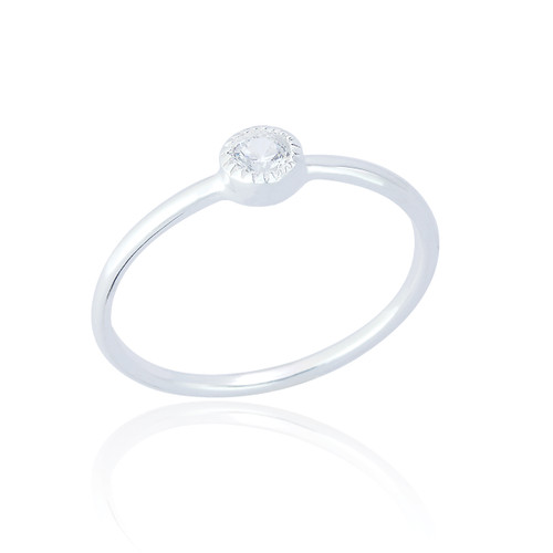 Mischa C.Z Round Ring - Silver
