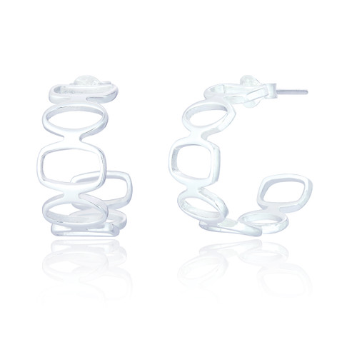 Manon Abstract Hoop Earrings - Silver