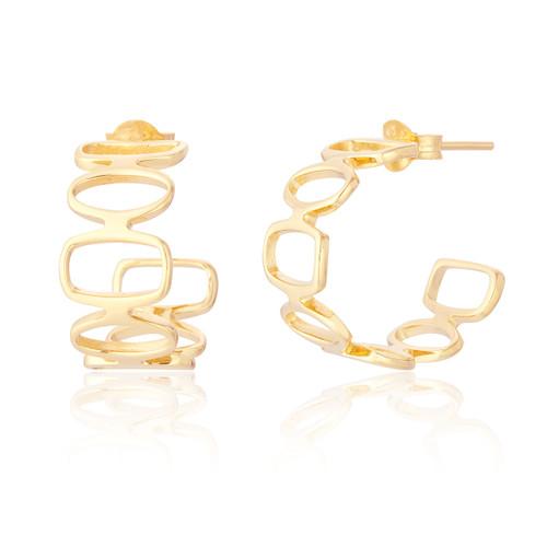 Manon Abstract Hoop Earrings - Gold