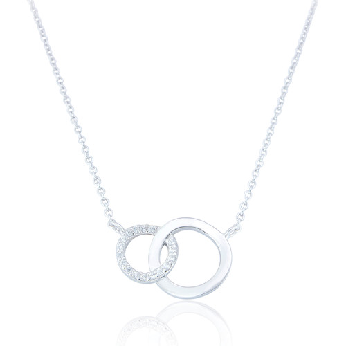 Amalia C.Z Circle Necklace - Silver