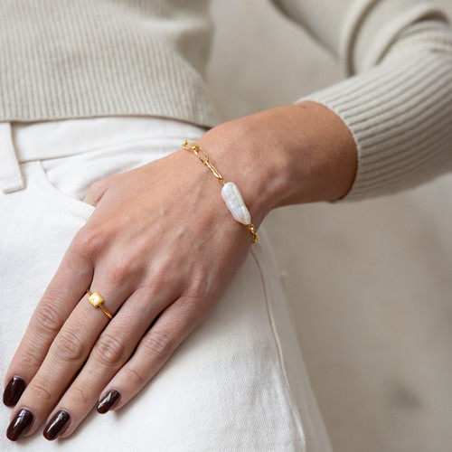 Noah Freshwater Pearl Bracelet - Gold