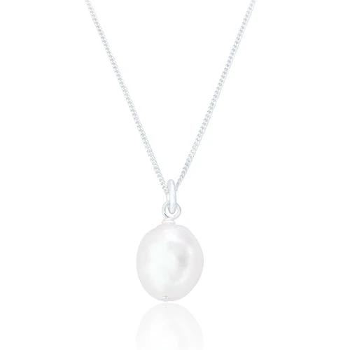 Noah Pearl Pendant & Chain - Silver