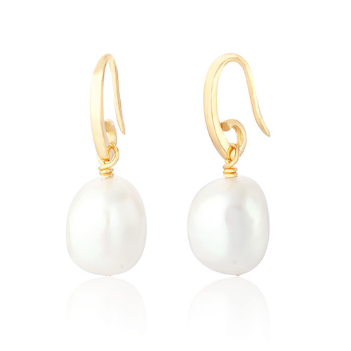 Noah Pearl Drop Earrings - Gold