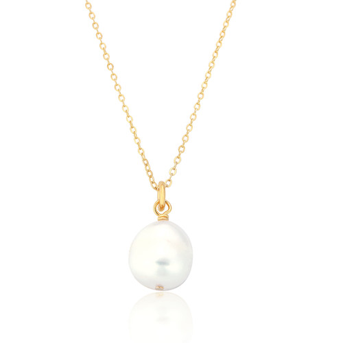 Noah Pearl Pendant & Chain - Gold