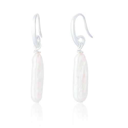 Ilsa Pearl Drop Earrings - Silver