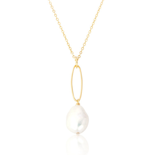 Seraphine Pearl Drop Pendant & Chain - Gold