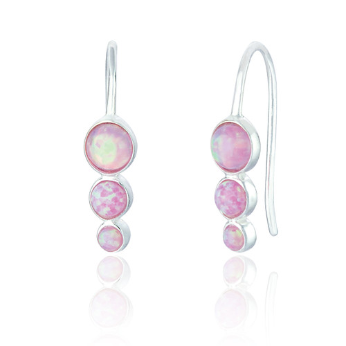 Hama Pink Opal Earrings - Silver