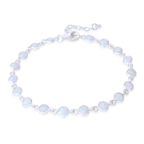 Jemima White Opal Bracelet - Silver