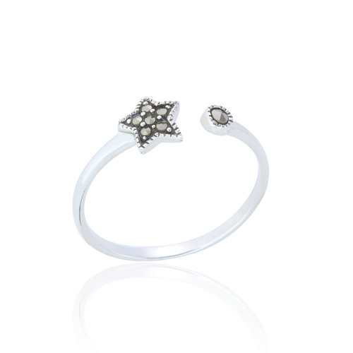 Hattie Marcasite Star Ring - Silver