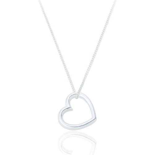 Princess Heart Pendant & Chain - Silver