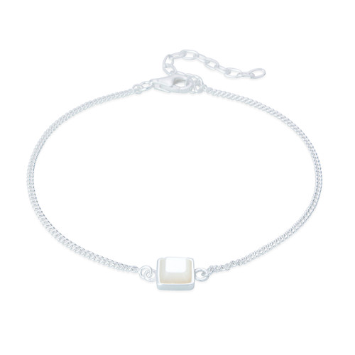 Liga Square Mother of Pearl Bracelet - Silver