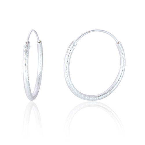 Elie Medium Sleeper Hoops - Silver