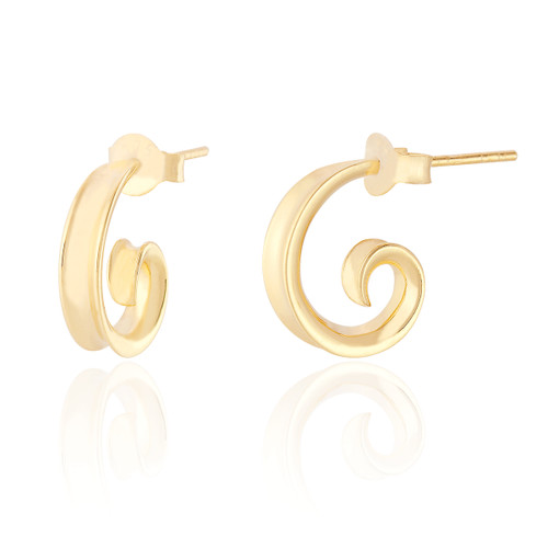 Beth Swirl Hoop Earrings - Gold