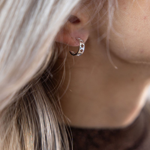Majella Star Hoop Earrings - Silver