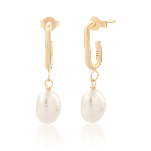 Diana Pearl Drop Earrings - Gold Diana Pearl Drop Earrings - Gold