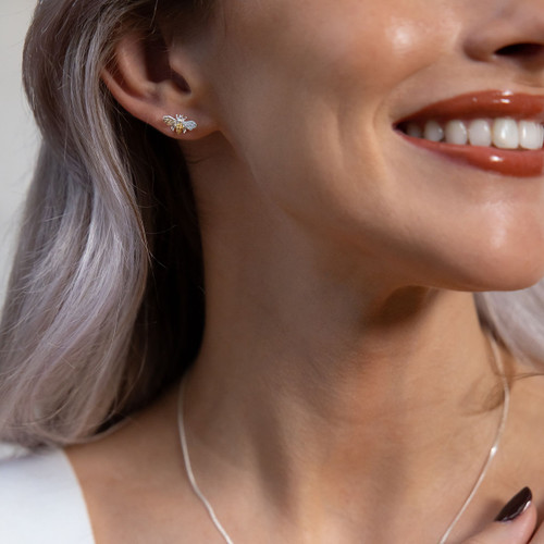 Klara Bee Stud Earrings - Gold