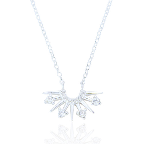 Charlie C.Z Spike Pendant & Chain - Silver
