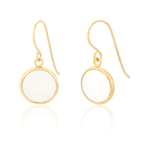 Victoria Mother of Pearl Drop Earrings - Gold