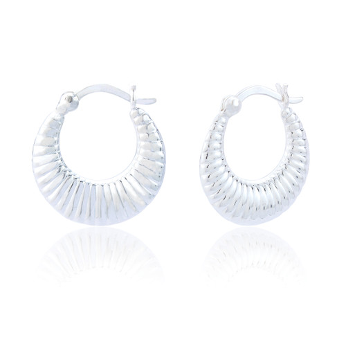 Aubrey Ridge Creole Hoop Earrings - Silver