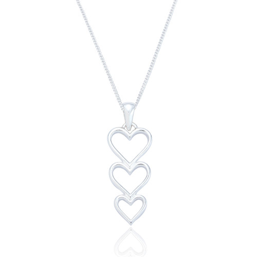 Clemence Heart Pendant & Chain - Silver