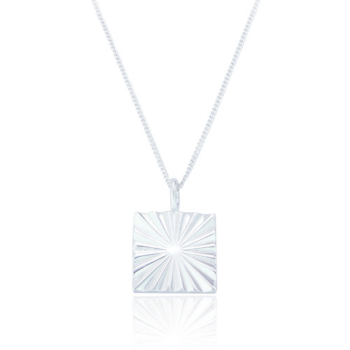 Marnie Square Pendant & Chain - Silver