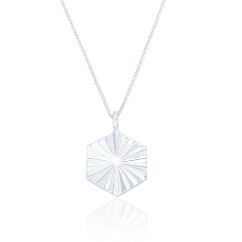 Marnie Hexagon Pendant & Chain - Silver
