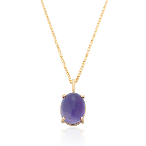 Ria Amethyst Pendant & Chain - Gold