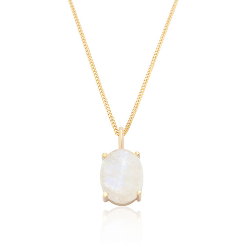 Ria Moonstone Pendant & Chain - Gold
