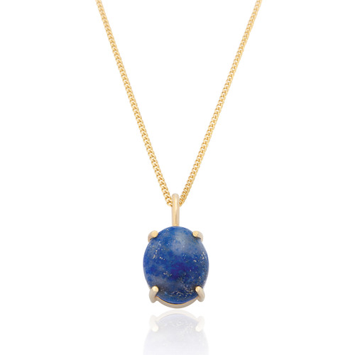 Ria Lapis Pendant & Chain - Gold
