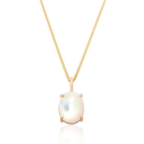 Ria Mother of Pearl Pendant & Chain - Gold