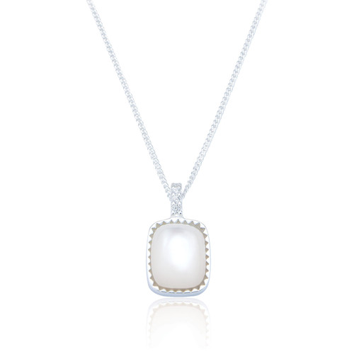 Sloan Mother of Pearl Pendant & Chain - Silver