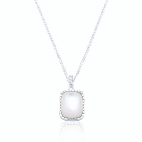 Sloan Mother of Pearl Pendant & Chain - Silver