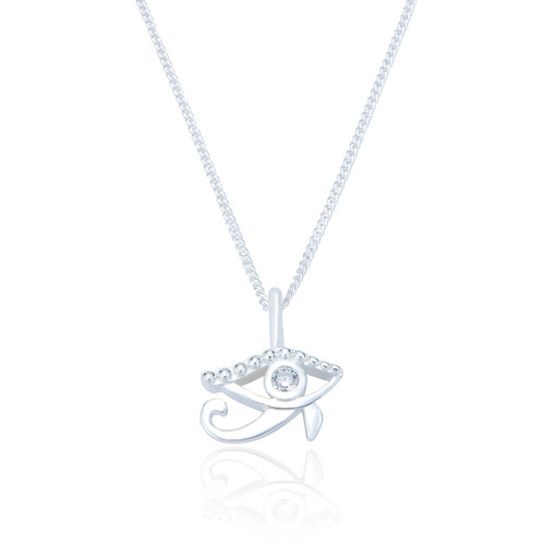 Artemis C.Z Evil Eye Pendant & Chain - Silver