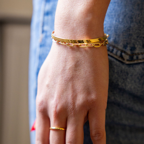 Harlow Herringbone Bracelet - Gold