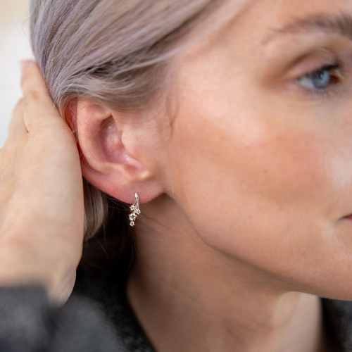 Iona C.Z Drop Earrings - Silver