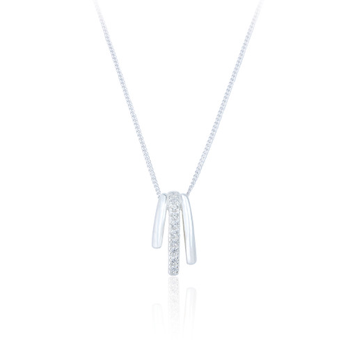 Seraphina C.Z Strand Pendant & Chain - Silver