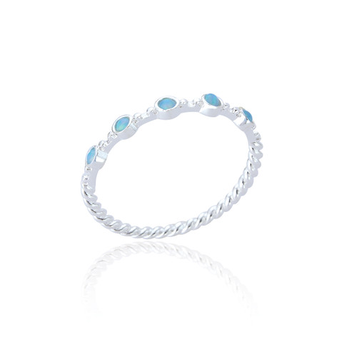 Aster Small Stone Ring - Blue Opal