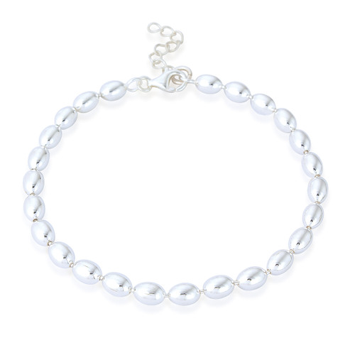 Mesa Large Oval Bead Bracelet - Silver