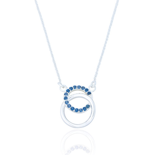 Antalya Sapphire C.Z Circle Necklace - Silver Antalya Sapphire C.Z Circle Necklace - Silver