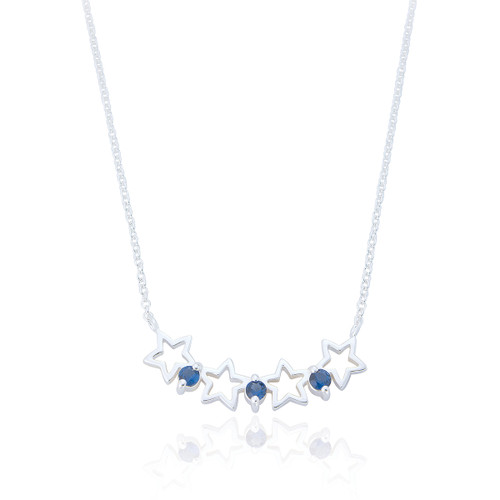 Aerith Sapphire Star Necklace - Silver Aerith Sapphire Star Necklace - Silver