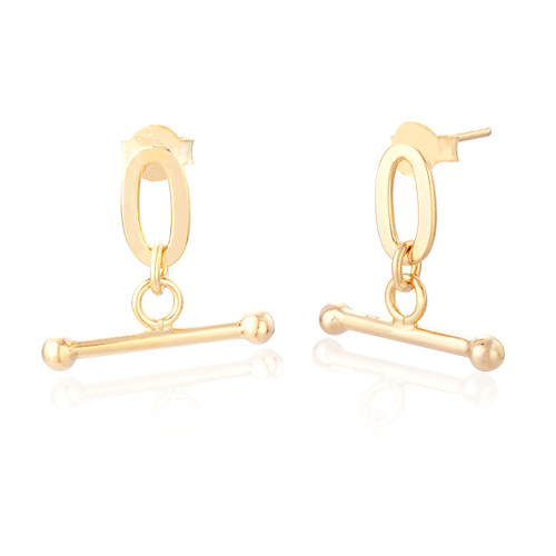 Bilbao T-Bar Drop Earrings - Gold