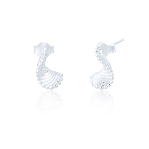 Amara Twist Stud Earrings - Silver