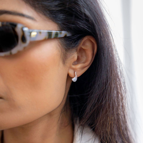 Amara Twist Stud Earrings - Silver